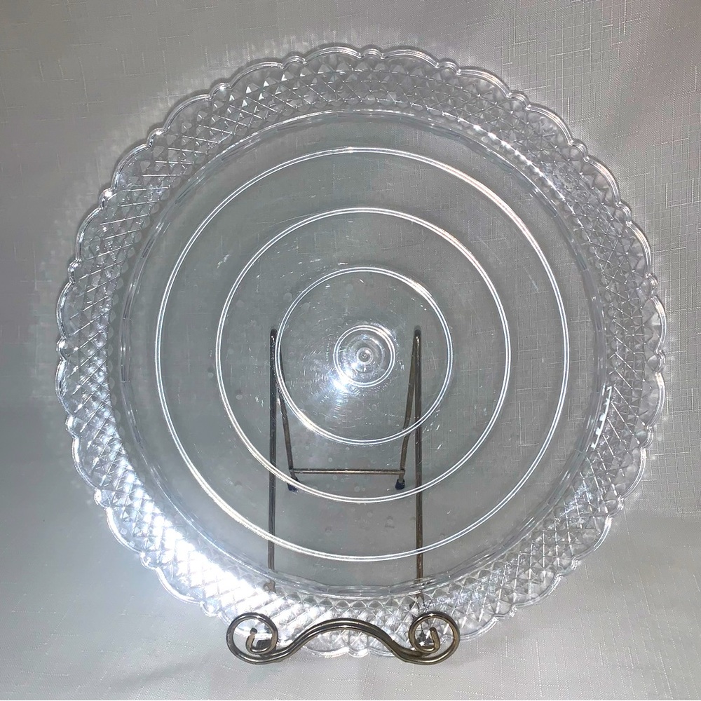 Clear Plastic Plate Kitchen Servware Entertaining Tray Cookie Serving Platter